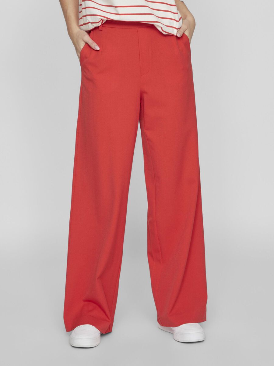 Vila TAILLE HAUTE PANTALON À JAMBE AMPLE, Poppy Red, highres - 14087407_PoppyRed_003.jpg