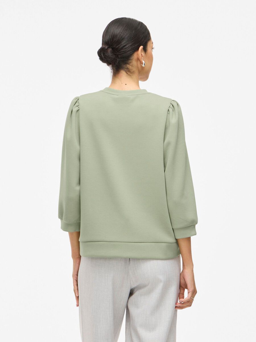 VILA VIREFLECT 3/4 SLEEVED SWEATSHIRT, Swamp, highres - 14112387_Swamp_004.jpg