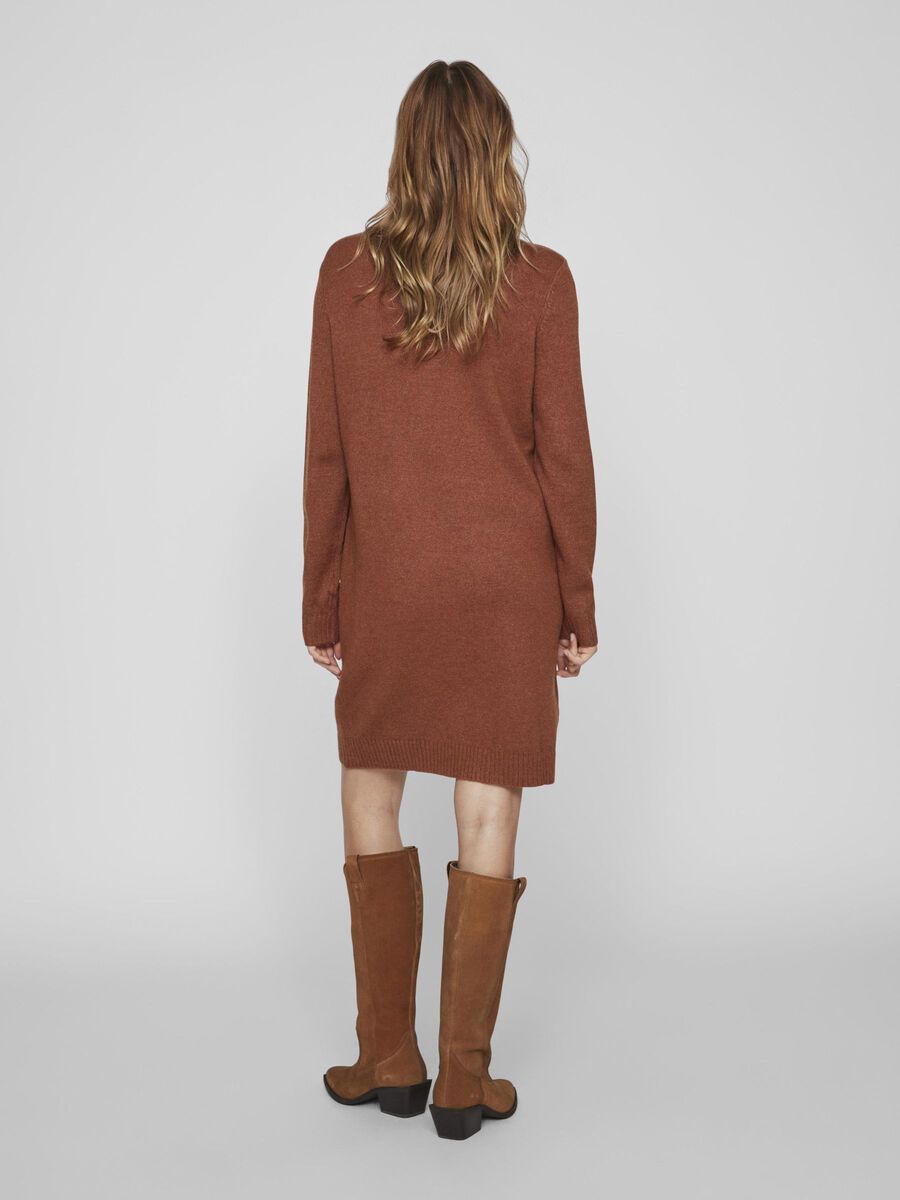 Vila LONG SLEEVED KNITTED DRESS, Tortoise Shell, highres - 14042768_TortoiseShell_582234_004.jpg