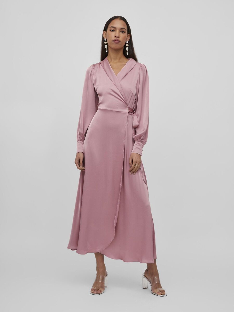 MAXI SLÅ OM KJOLE (Pink) | Vila® Online