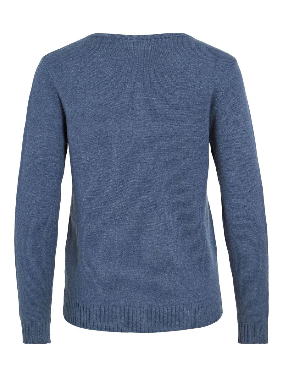 VILA VIRIL V-NECK KNITTED PULLOVER, Vintage Indigo, highres - 14042769_VintageIndigo_958941_002.jpg