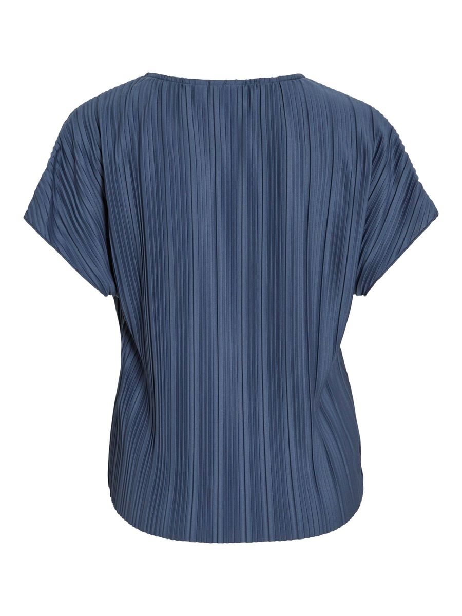 VILA VITAHLIA CUELLO REDONDO TOP DE MANGAS CASQUILLO, Vintage Indigo, highres - 14108026_VintageIndigo_002.jpg