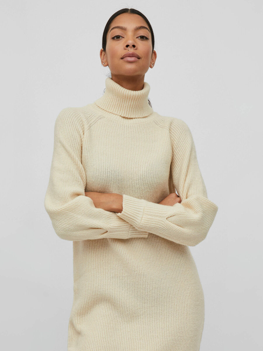 Carousel image - TURTLENECK KNITTED DRESS, Birch | 5