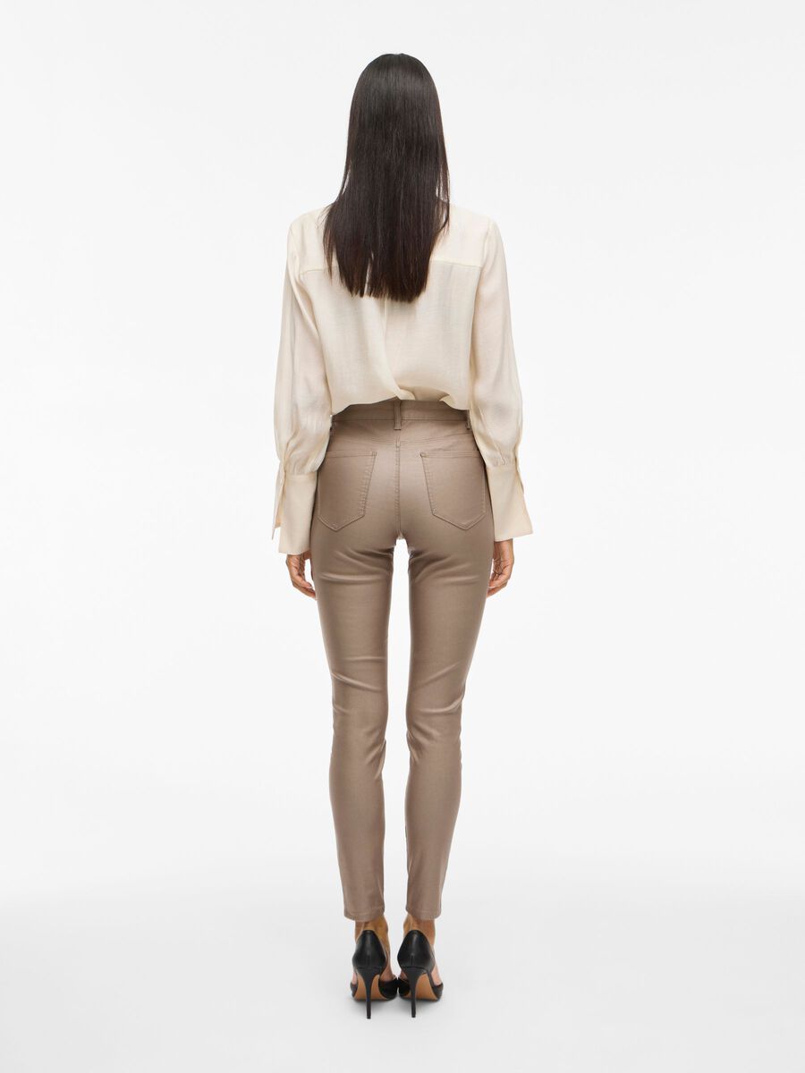 Carousel image - PETITE - COATED SLIM-FIT TROUSERS, Fungi | 2