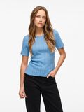 VILA RONDE HALS TOP MET KORTE MOUWEN, Blissful Blue, highres - 14101755_BlissfulBlue_003.jpg