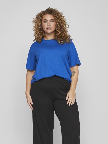 Vila - CURVE - RONDE HALS T-SHIRT, Lapis Blue, highres - 14092956_LapisBlue_003.jpg