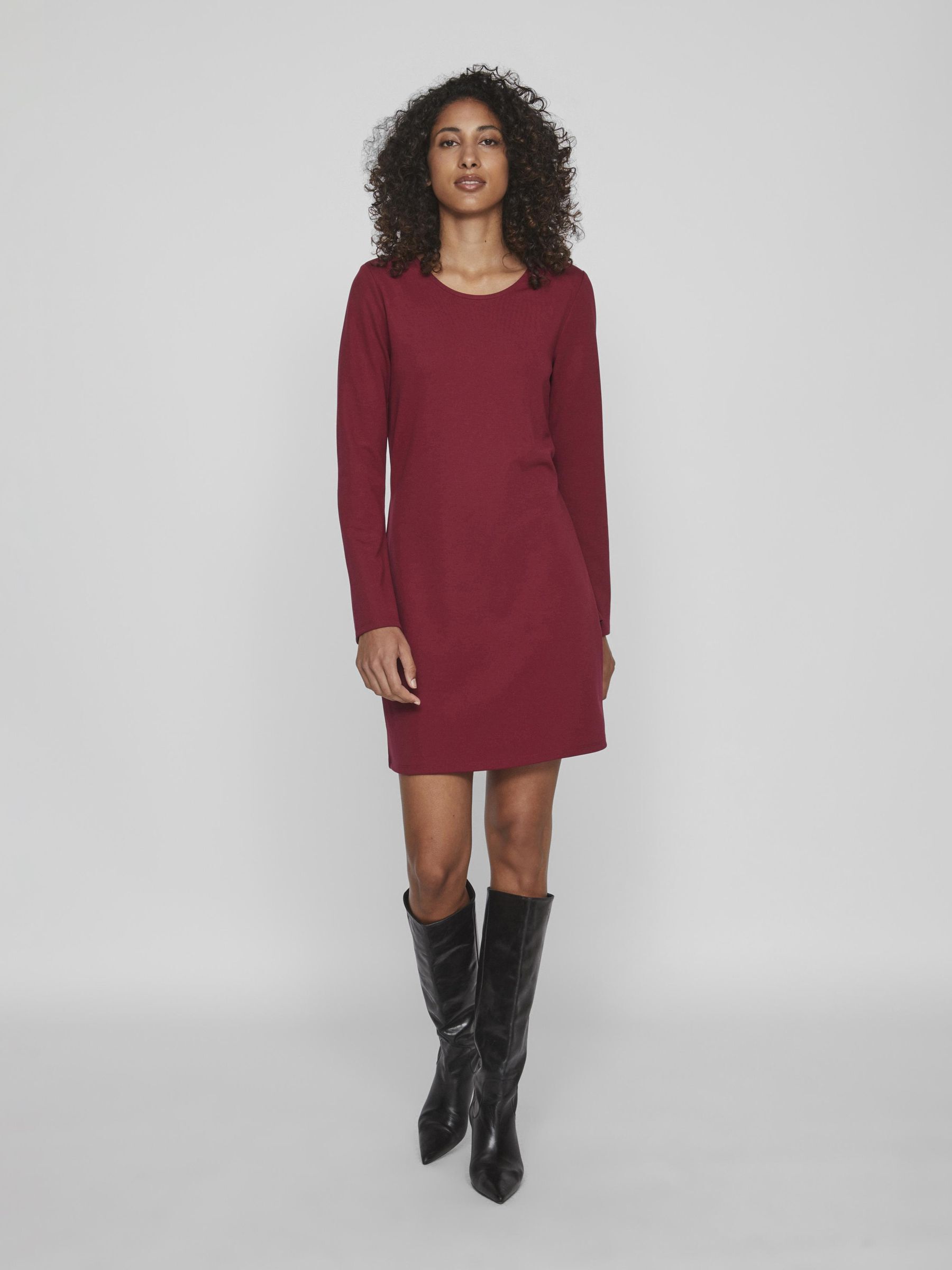 Long sleeve shift dress casual discount
