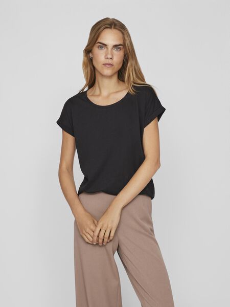 Vila COL ROND T-SHIRT, Black, highres - 14083083_Black_003.jpg