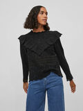 Vila RUCHES SHIRT MET LANGE MOUWEN, Black, highres - 14078939_Black_003.jpg