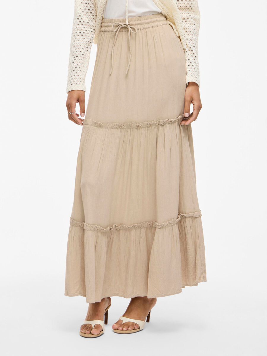 VILA HIGH-WAIST MAXI SKIRT, Feather Gray, highres - 14090633_FeatherGray_003.jpg