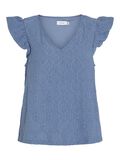 VILA V-NECK CAP SLEEVE TOP, Coronet Blue, highres - 14097604_CoronetBlue_001.jpg