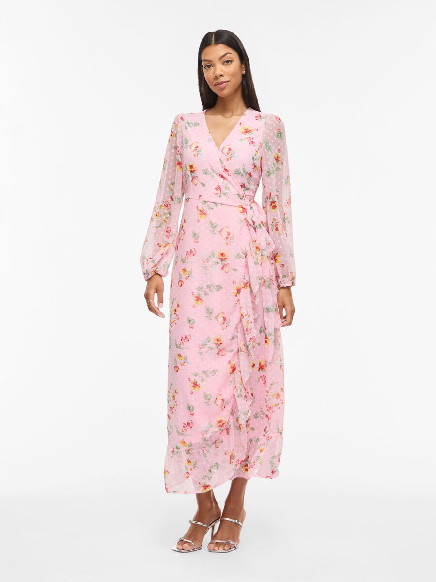 Product carousel image - LANGE MOUWEN MAXI JURK, Cherry Blossom | 1
