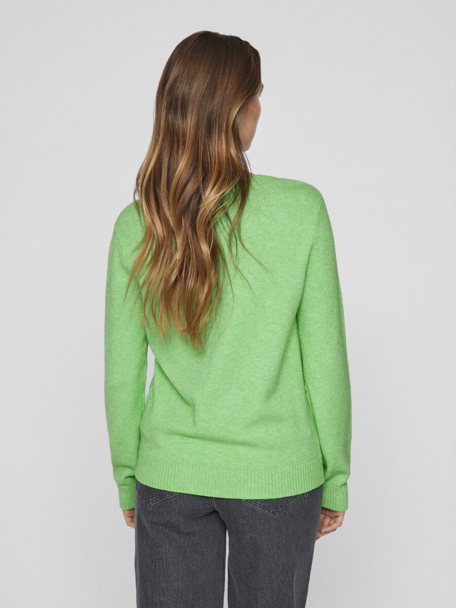 VILA VIRIL ROUND NECK KNITTED PULLOVER, Summer Green, highres - 14054177_SummerGreen_714851_004.jpg