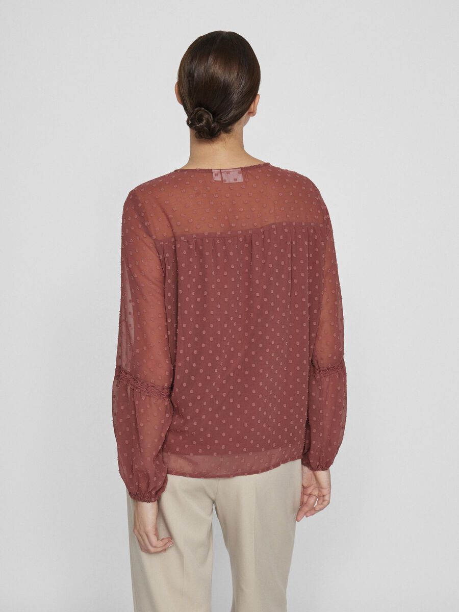 VILA VIEDEE DETAILED LONG SLEEVED BLOUSE, Apple Butter, highres - 14079577_AppleButter_004.jpg