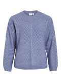 VILA RONDE HALS GEBREIDE TRUI, Bijou Blue, highres - 14100111_BijouBlue_001.jpg
