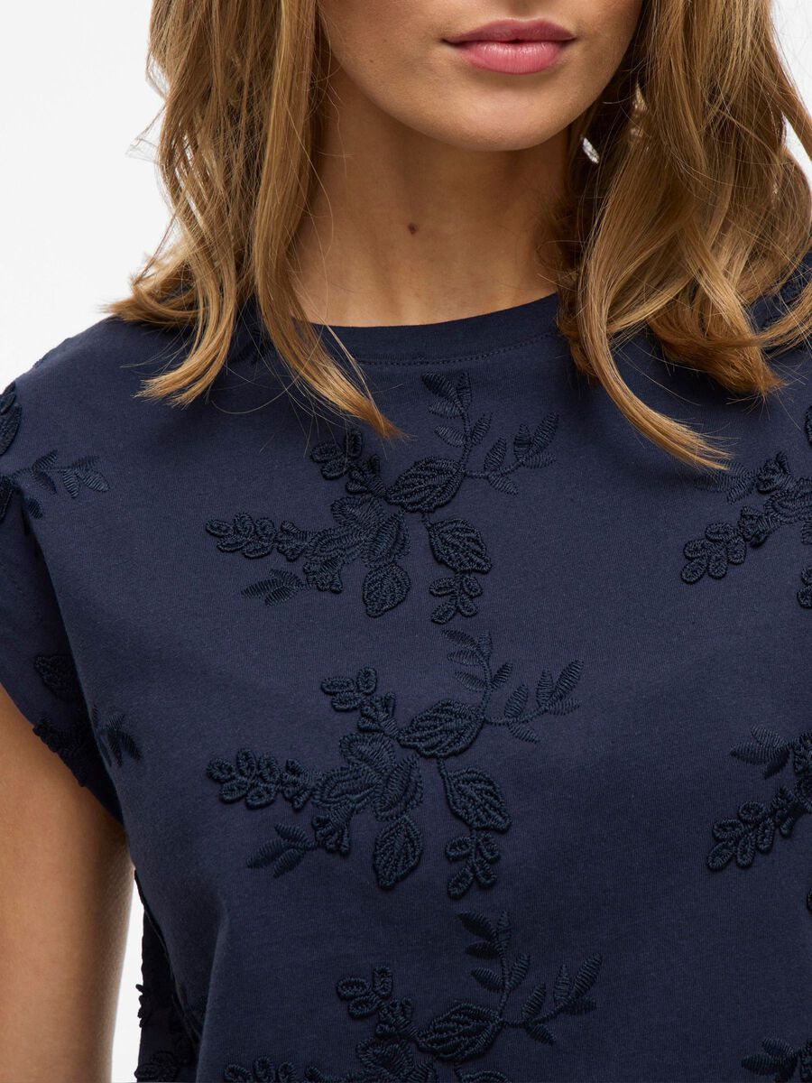 Carousel image - ROUND NECK SLEEVELESS TOP, Navy Blazer | 3