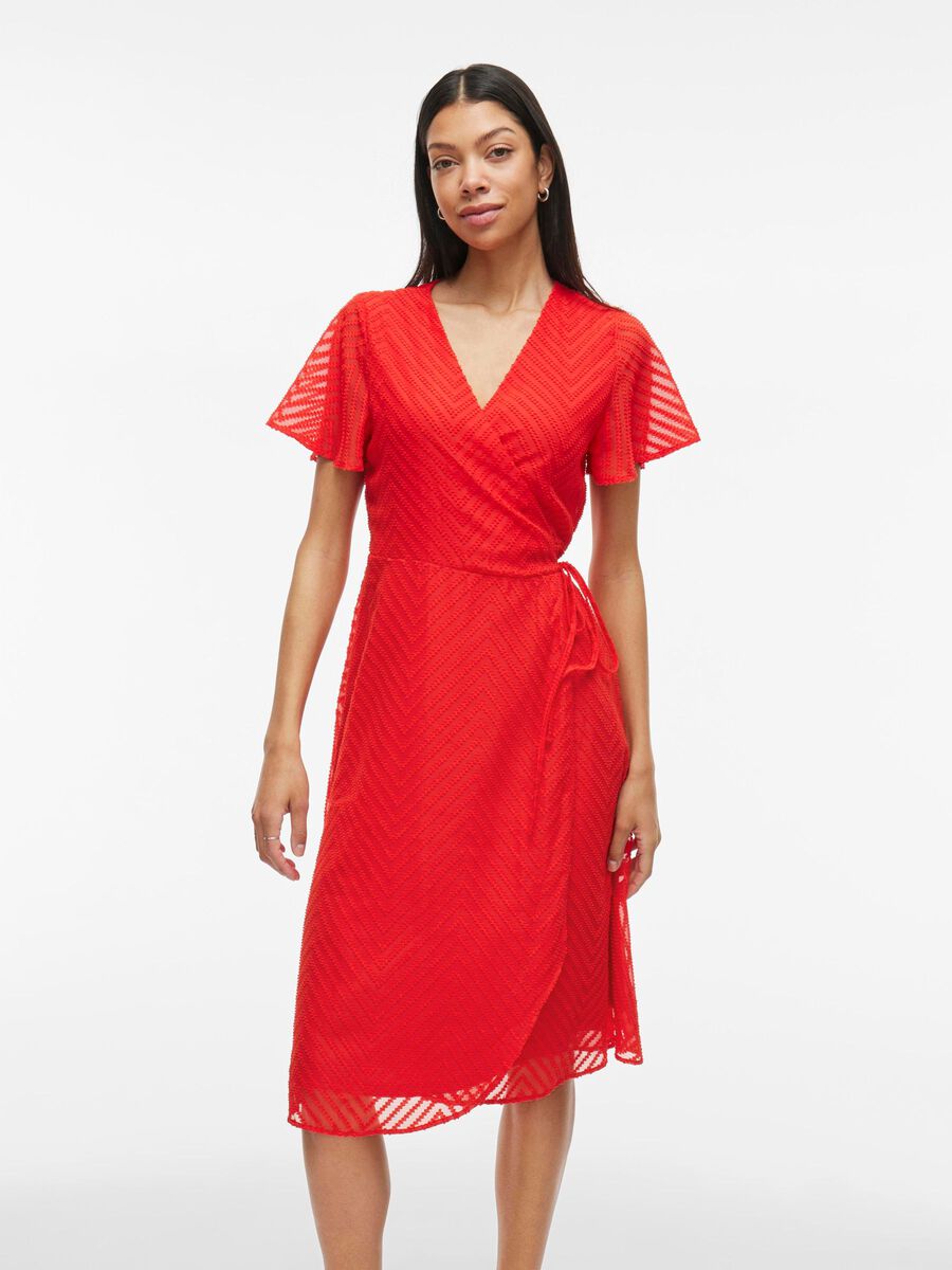 VILA SHORT SLEEVED WRAP DRESS, Poppy Red, highres - 14109657_PoppyRed_003.jpg