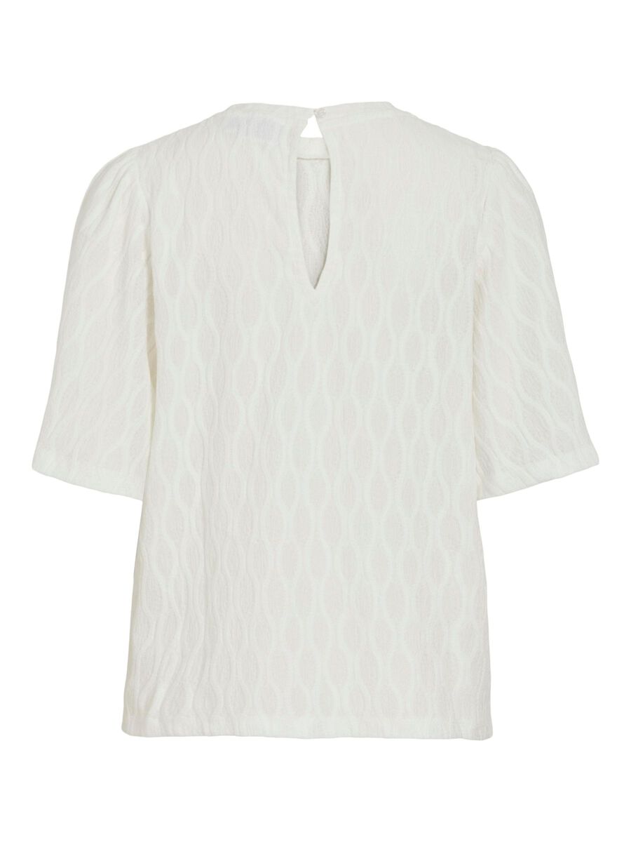 VILA VIASHINA ROUND NECK SHORT SLEEVED TOP, Cloud Dancer, highres - 14110247_CloudDancer_002.jpg