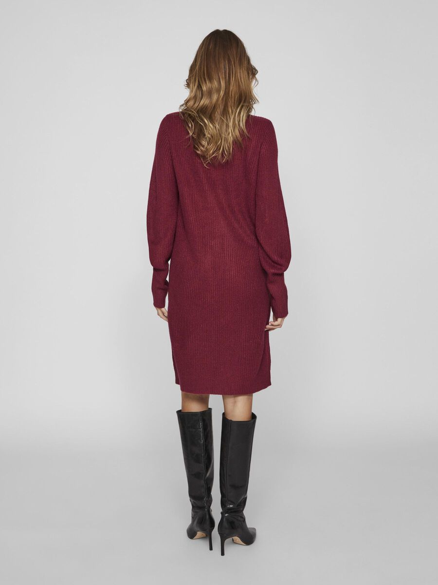 Vila MANCHES LONGUES ROBE EN MAILLE, Beet Red, highres - 14090819_BeetRed_004.jpg