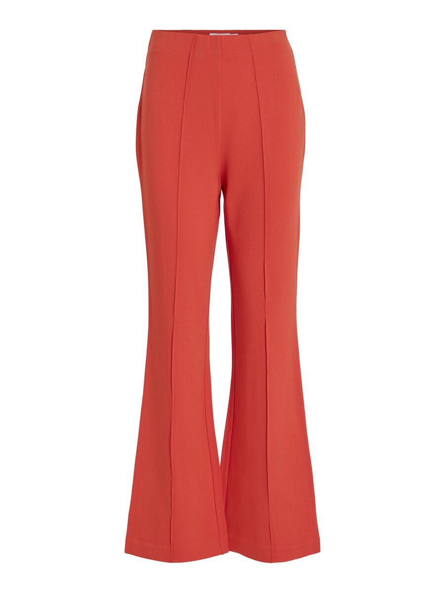 VILA VIBILLIE FLARED HIGH WAISTED TROUSERS, Aurora Red, highres - 14094017_AuroraRed_001.jpg