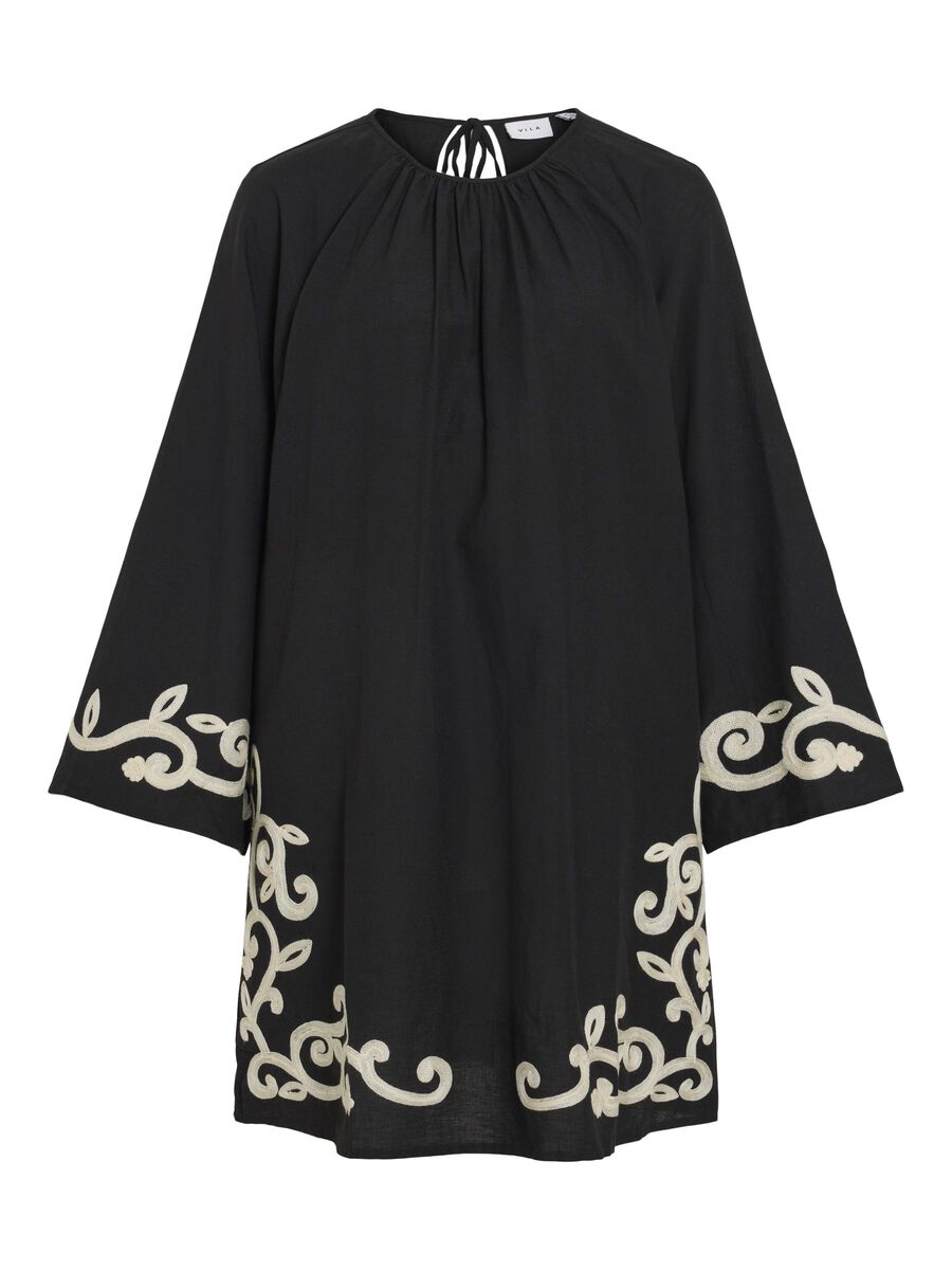 VILA LONG SLEEVED SHORT DRESS, Black Beauty, highres - 14104052_BlackBeauty_1162347_001.jpg