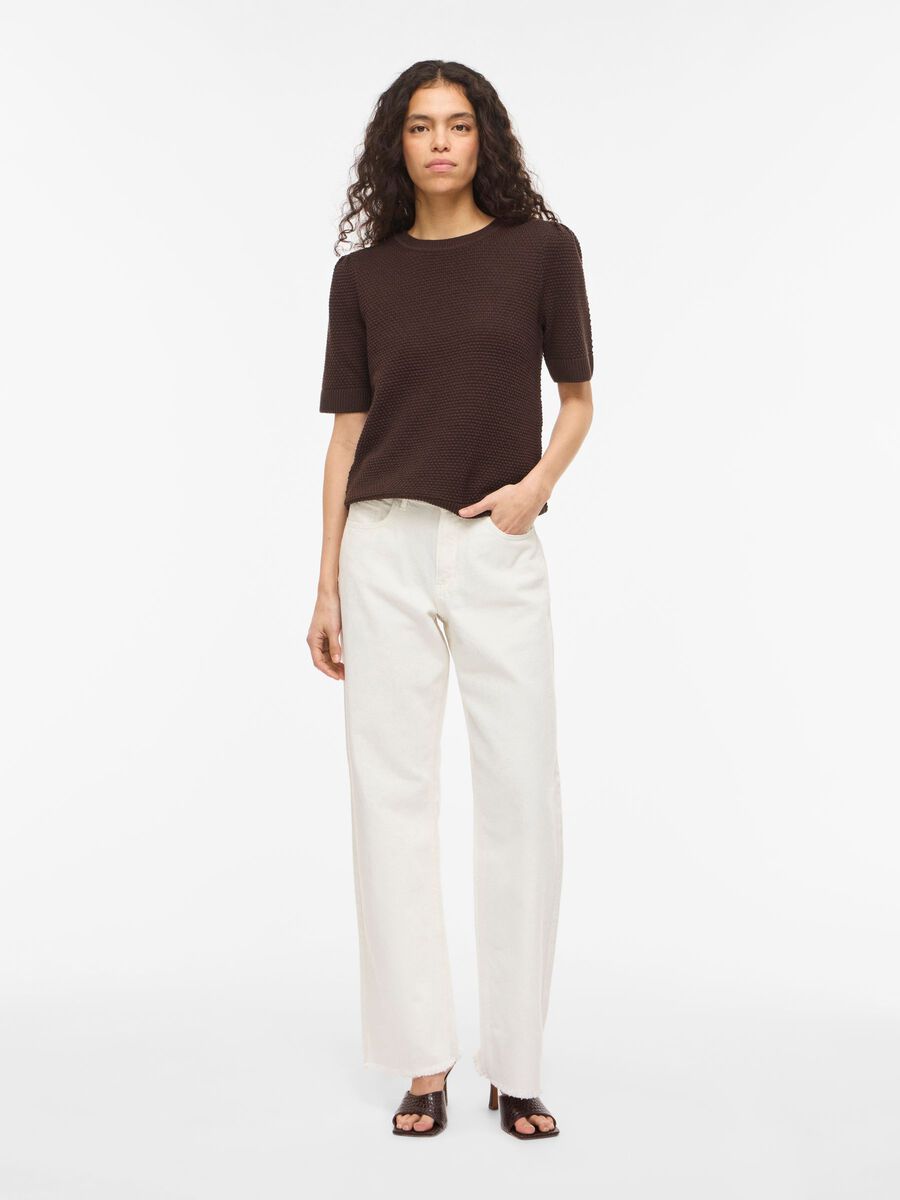 Carousel image - SHORT-SLEEVED KNITTED TOP, Coffee Bean | 4