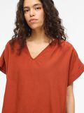 Product image thumbnail - VIPRISILLA V-NECK SHORT SLEEVED TOP, Burnt Brick | 3