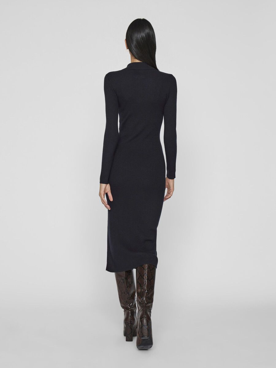 VILA KNITTED MIDI DRESS, Black Beauty, highres - 14104612_BlackBeauty_004.jpg