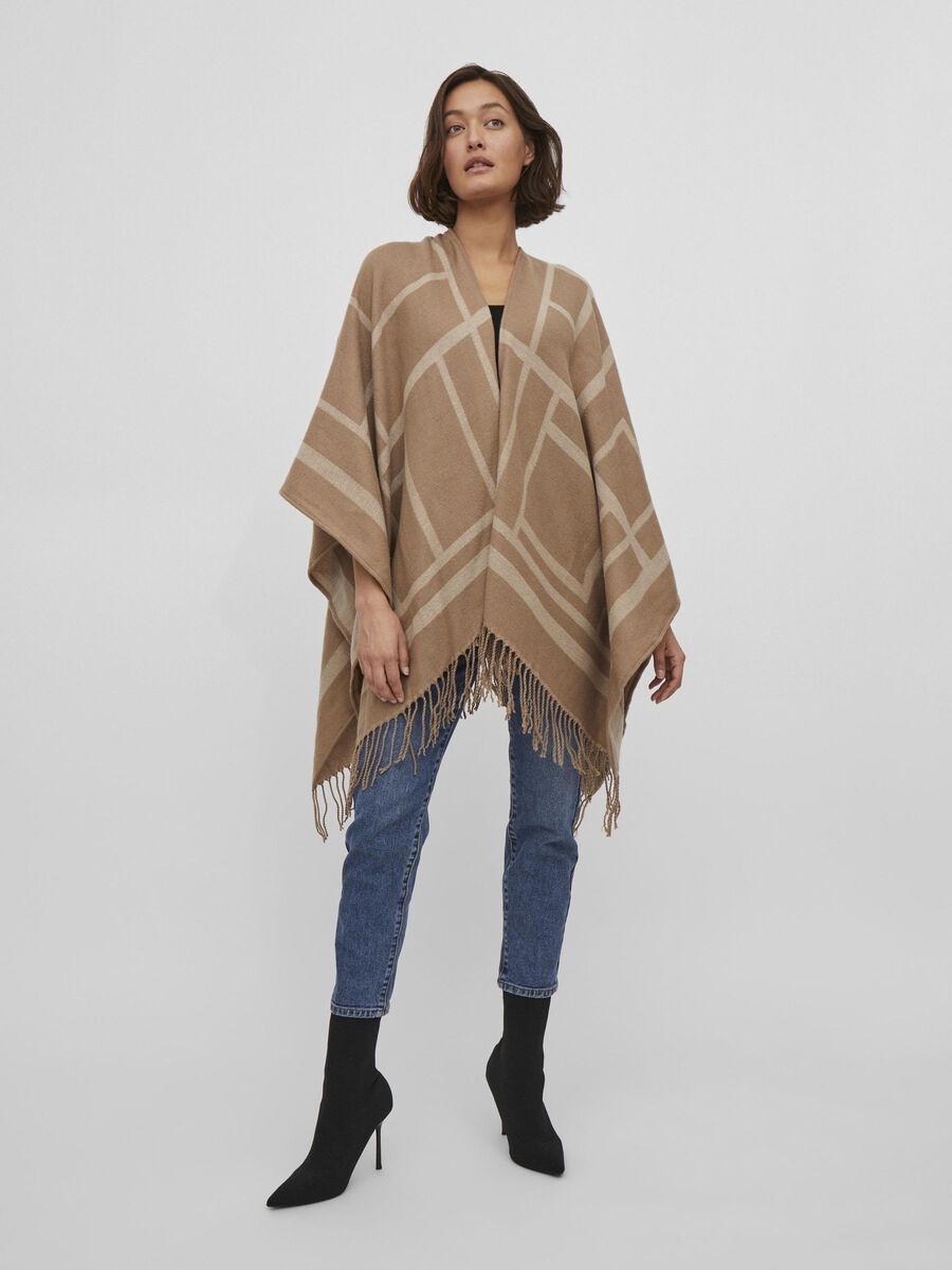 Vila FRANSEN PONCHO, Simply Taupe, highres - 14079787_SimplyTaupe_003.jpg