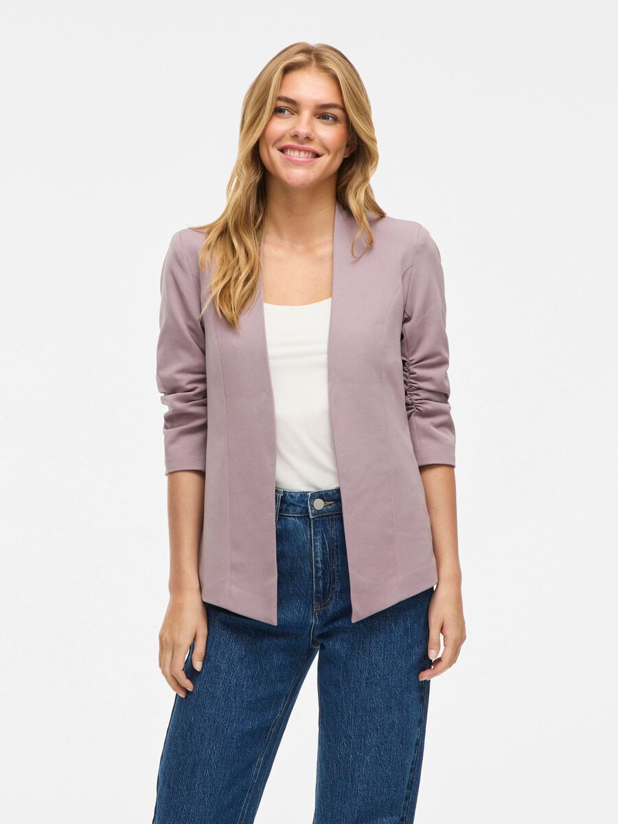 VILA VIHER 3/4 SLEEVED FORMFITTED BLAZER, Toadstool, highres - 14039434_Toadstool_003.jpg