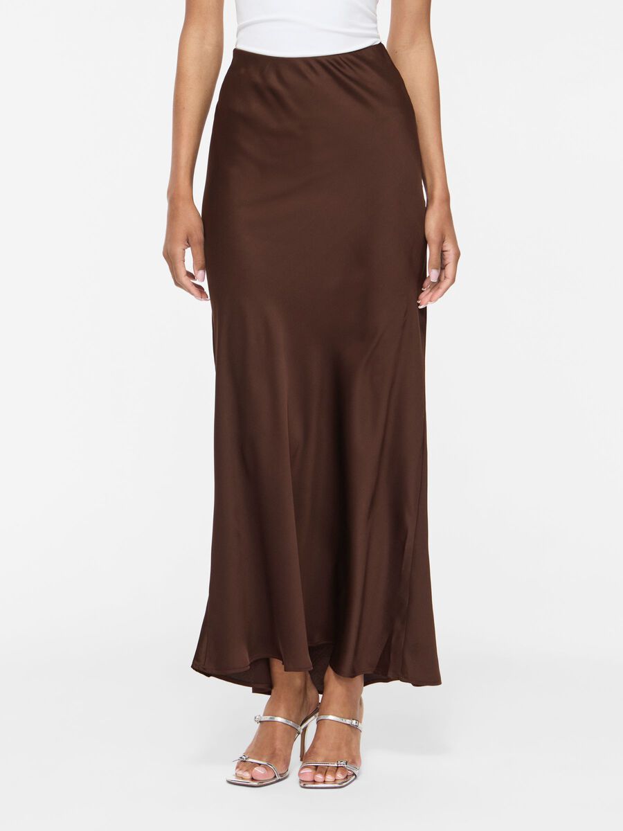 Product carousel image - VISAHRA HIGH WAIST MAXI SKIRT, Coffee Bean | 1
