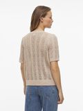 VILA SHORT SLEEVED KNITTED TOP, Natural Melange, highres - 14103437_NaturalMelange_004.jpg