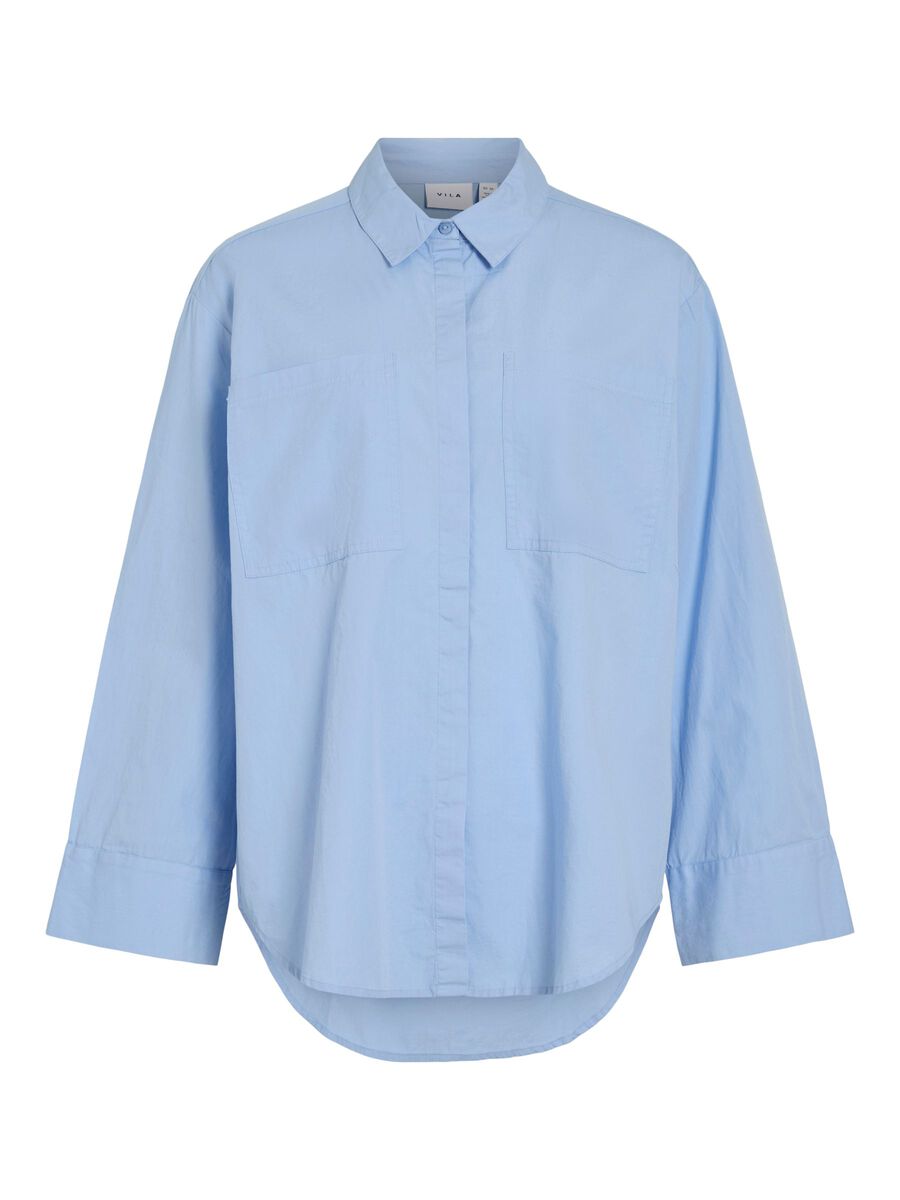 VILA VIMARLENE COTTON SHIRT, Frozen Fjord, highres - 14109304_FrozenFjord_001.jpg
