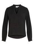 Vila V-NECK LONG SLEEVED BLOUSE, Black, highres - 14083465_Black_001.jpg