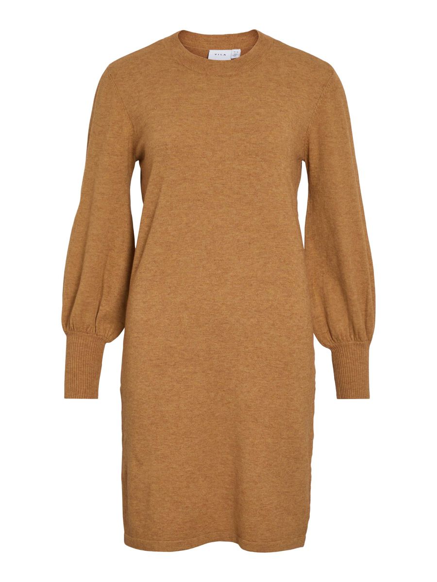 VILA STRIKKET KORT KJOLE, Pumpkin Spice, highres - 14102916_PumpkinSpice_001.jpg