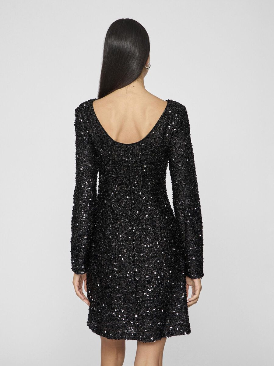 VILA SEQUIN SHORT DRESS, Black, highres - 14109818_Black_1215317_004.jpg