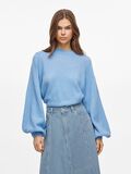 VILA HIGH NECK KNITTED PULLOVER, Blissful Blue, highres - 14108006_BlissfulBlue_003.jpg