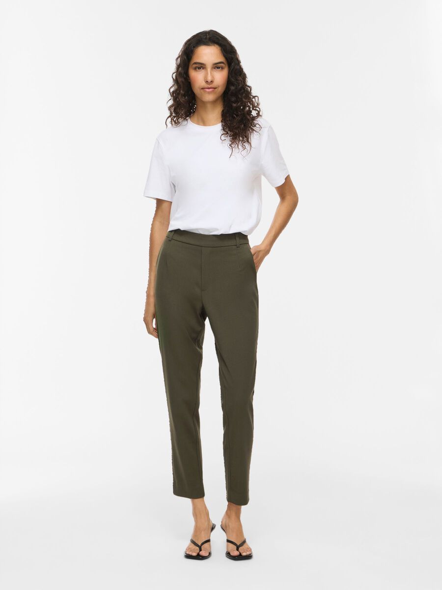 Carousel image - VIVARONE SLIM FIT HIGH WAISTED TROUSERS, Forest Night | 4