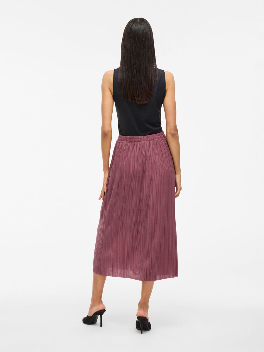 VILA VIPLISA HIGH WAIST MIDI SKIRT, Rose Brown, highres - 14111136_RoseBrown_004.jpg