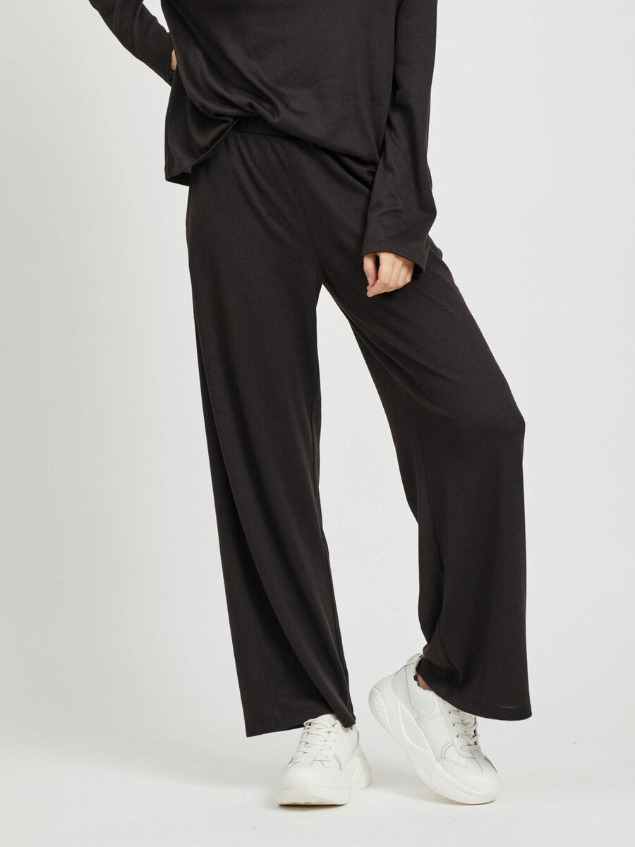 Vila AMPLE PANTALON EN MAILLE, Black, highres - 14058145_Black_003.jpg