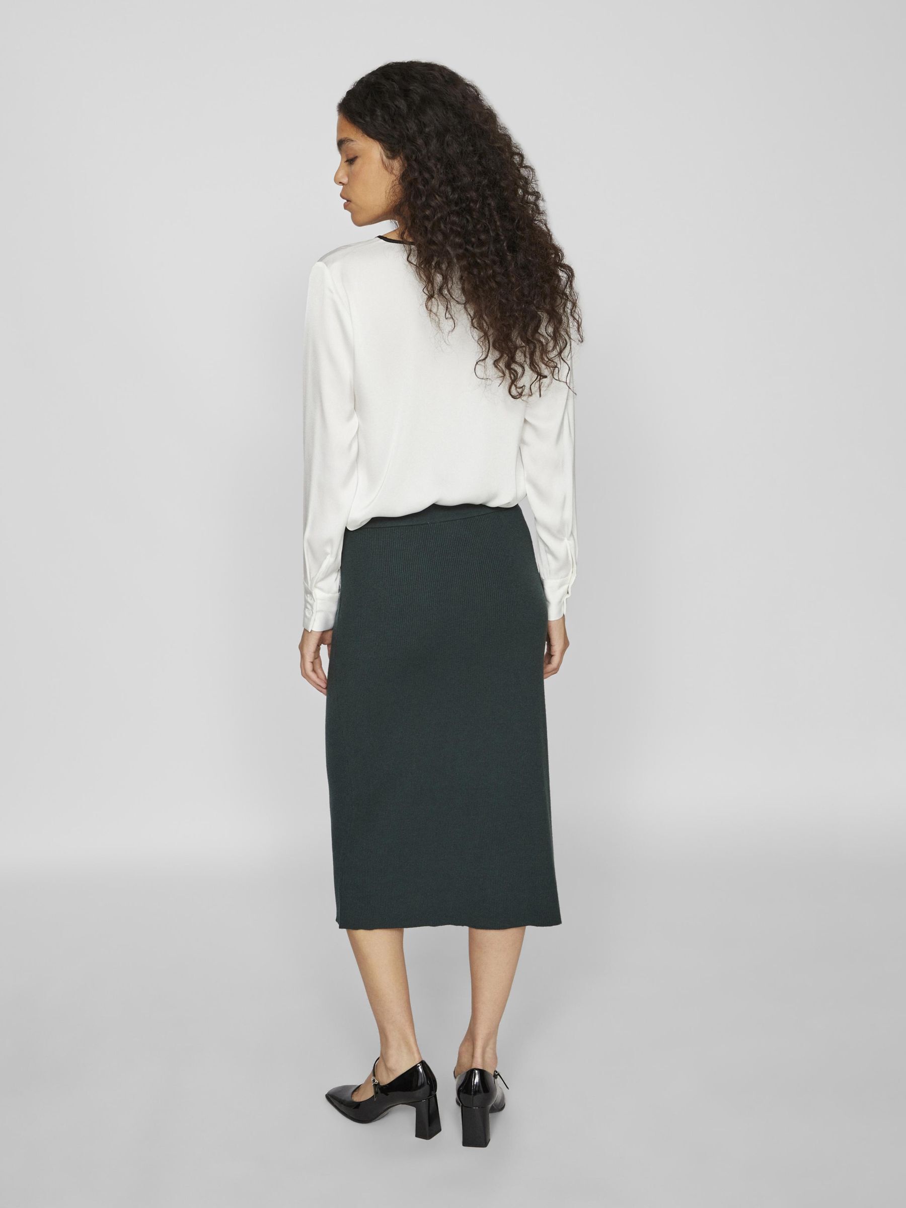 KNIT MIDI SKIRT Green VILA
