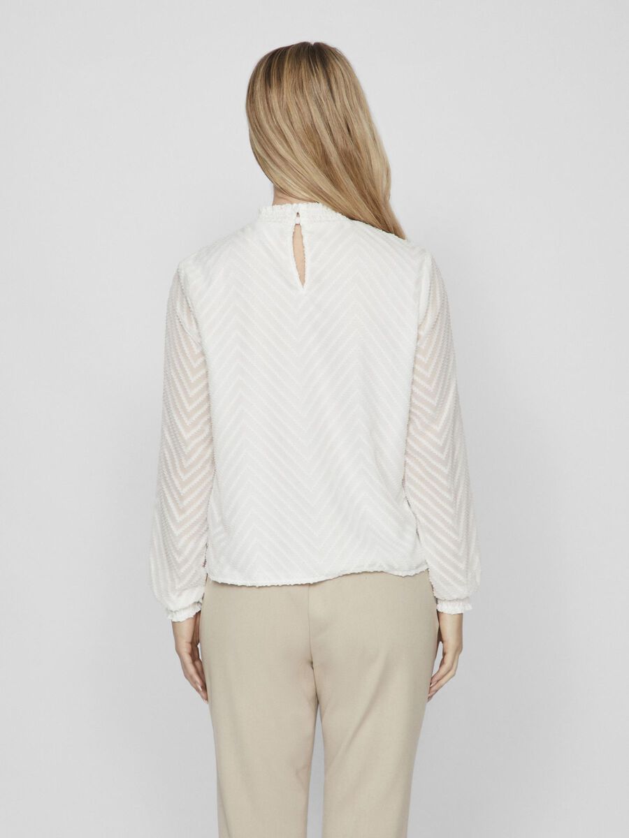 VILA HIGH NECK LONG SLEEVED BLOUSE, Snow White, highres - 14103234_SnowWhite_004.jpg