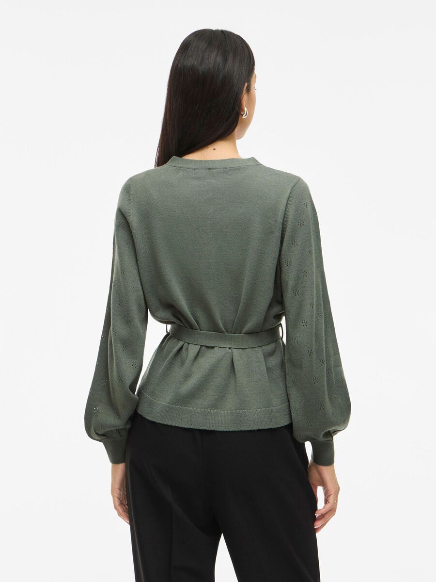 VILA VIAVA BELTED KNITTED CARDIGAN, Laurel Wreath, highres - 14111229_LaurelWreath_004.jpg
