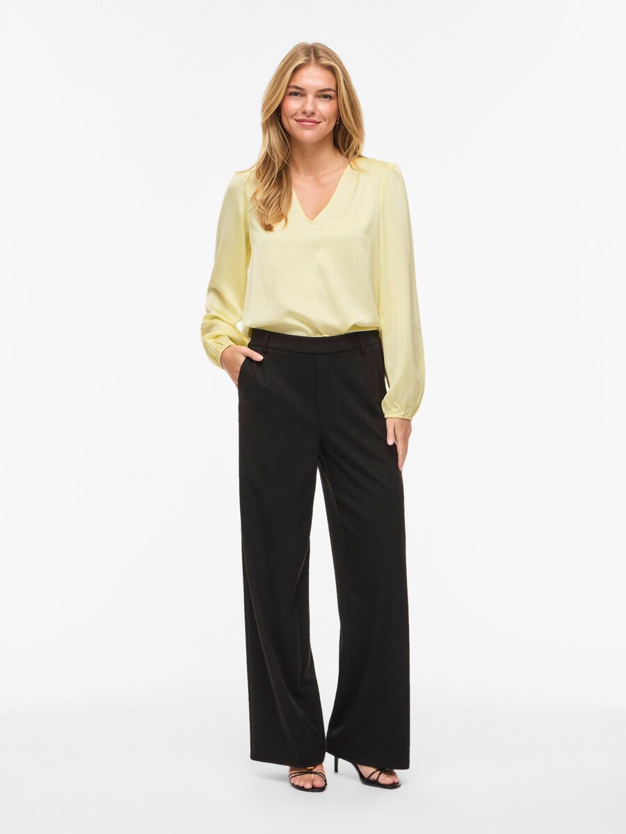 Carousel image - VIELLETTE V-NECK LONG SLEEVED TOP, Pastel Yellow | 4