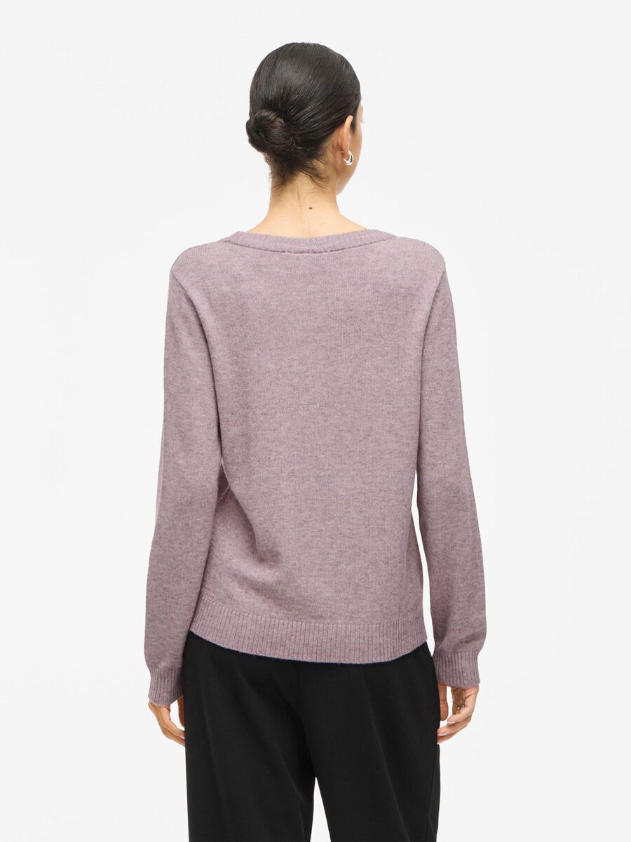 VILA VIRIL ROUND NECK KNITTED PULLOVER, Toadstool, highres - 14054177_Toadstool_972274_004.jpg