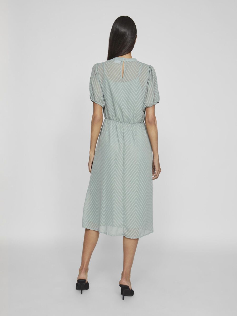 VILA SHORT SLEEVED MIDI DRESS, Green Milieu, highres - 14099311_GreenMilieu_004.jpg