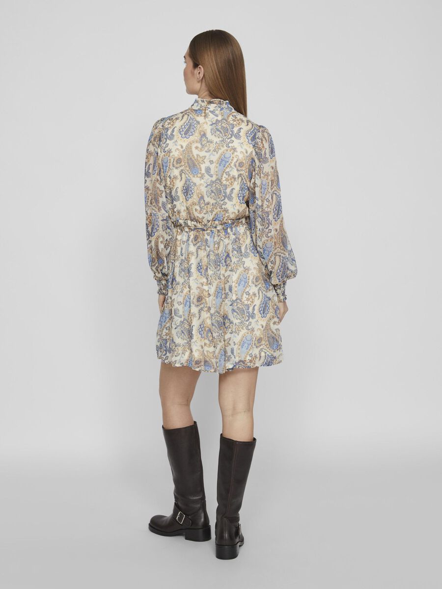 VILA LONG SLEEVED SHORT DRESS, Birch, highres - 14099165_Birch_1124709_004.jpg