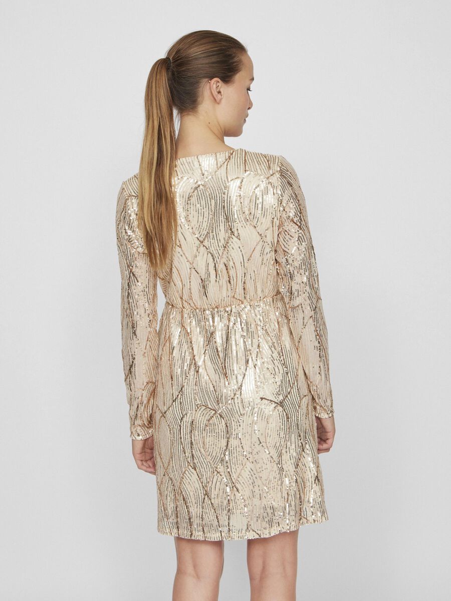 VILA SEQUIN SHORT DRESS, Sandshell, highres - 14103742_Sandshell_1160295_004.jpg