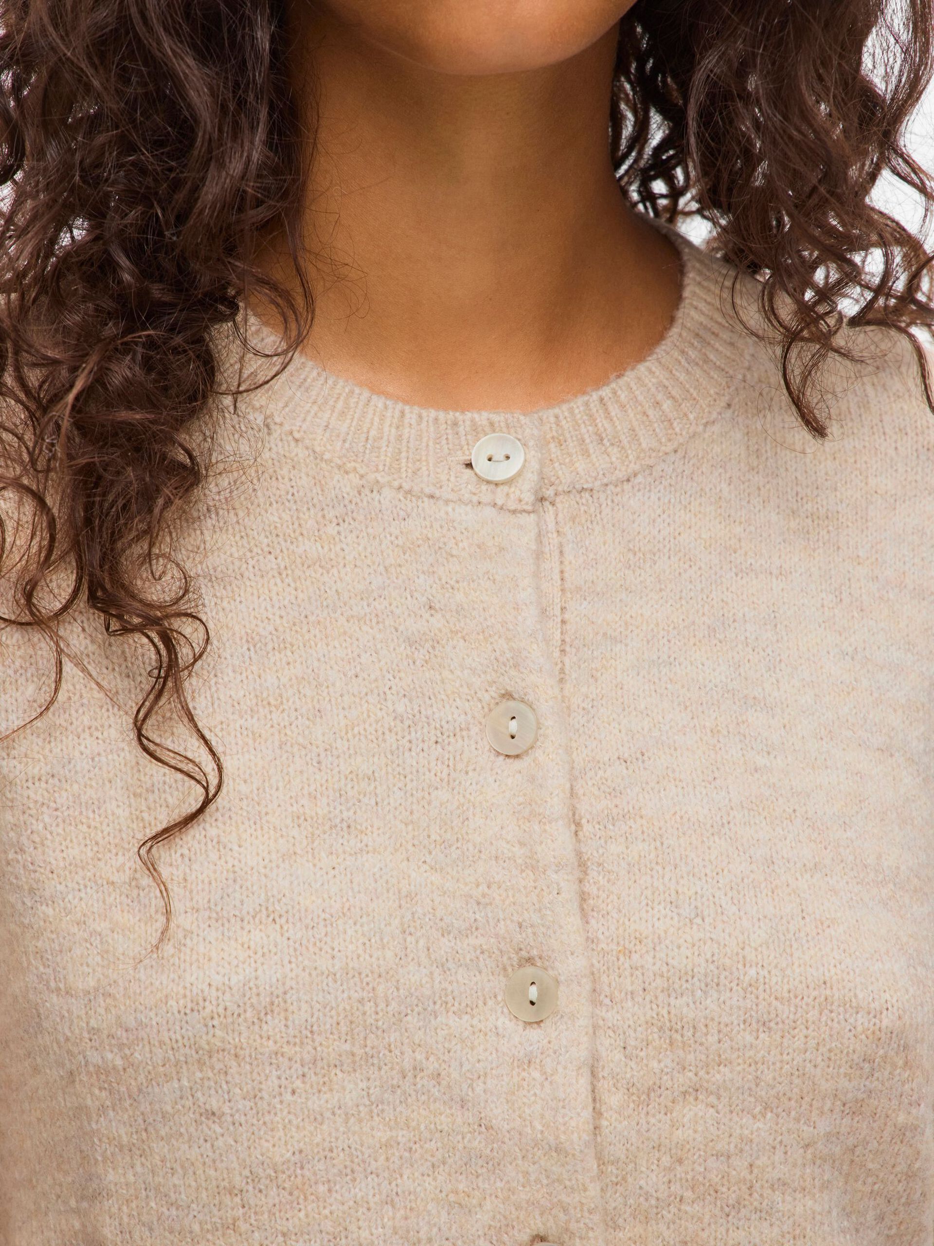 Carousel image - VIGLADYS KNITTED CARDIGAN, Super Light Natural Melan | 3