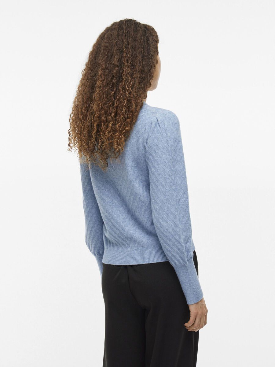 VILA V-NECK KNITTED PULLOVER, Captains Blue, highres - 14110244_CaptainsBlue_1220594_004.jpg